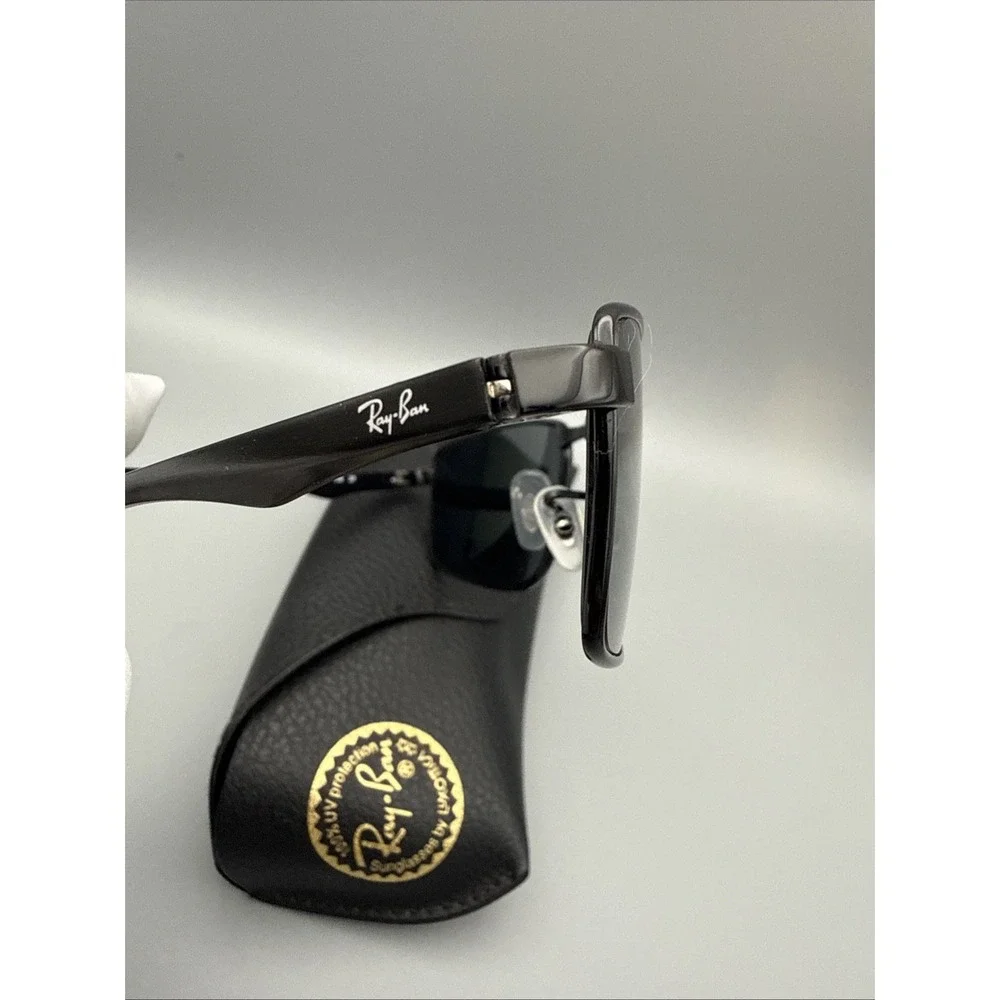 RAY-BAN RB3498 002/9A BLACK AUTHENTIC FULL RIM PILOT SUNGLASSES 61-17-135 & CASE